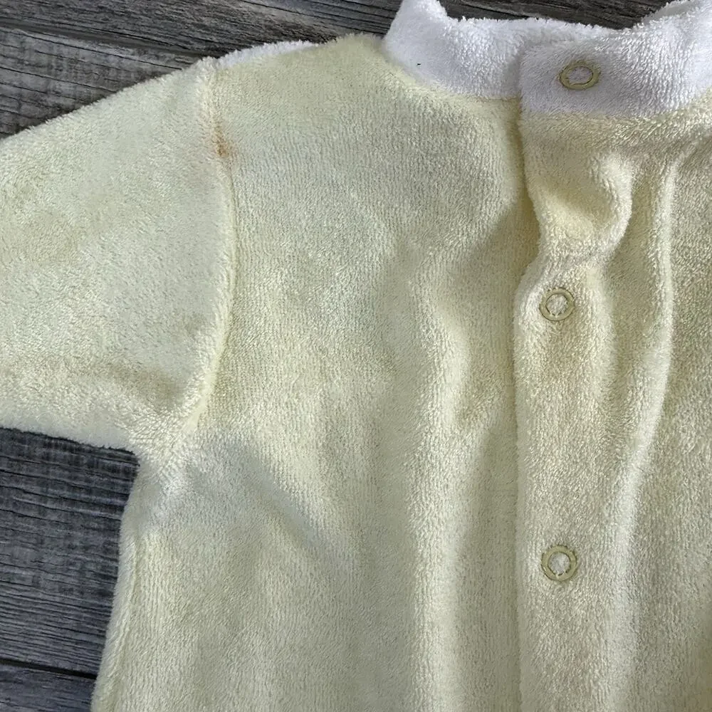 Vtg Baby Little Me Small 0-3 Months Terry Cloth One Piece Sleeper Easter Pastel